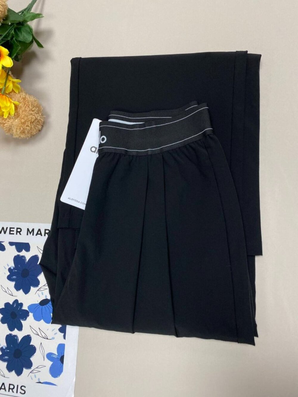 ALO Yoga Suit Up Trouser Black Relaxed Wide (Regular)Athleisure Chic😎Size S/M - Picture 7 of 8